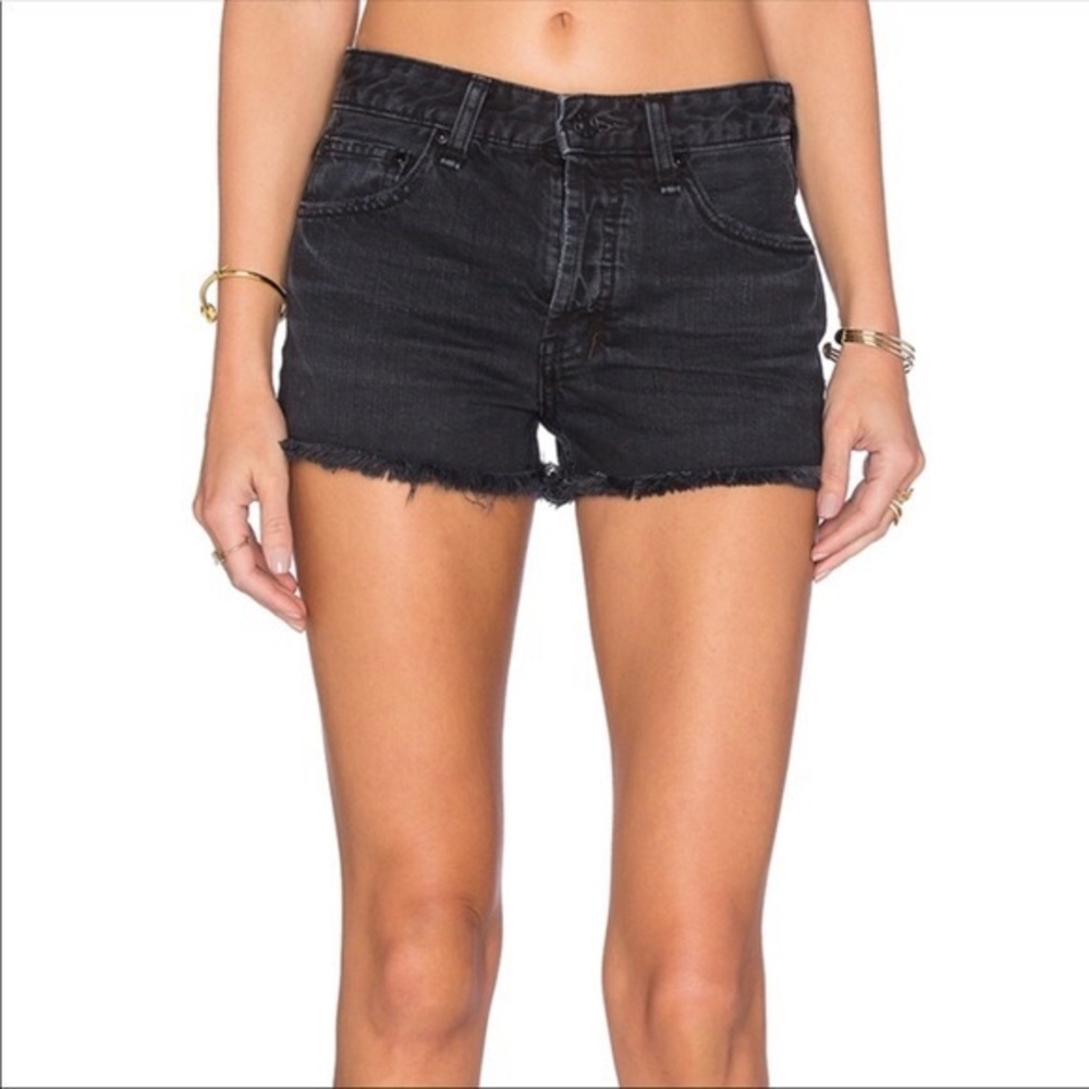 Free People Black Jean Shorts